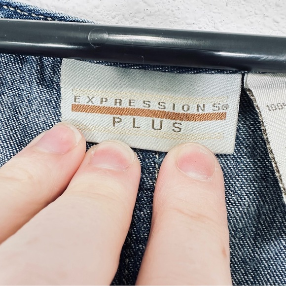 Vintage Expressions Plus Size Denim Jean Sleeveless Button Down Dress Size 3X - Picture 7 of 12